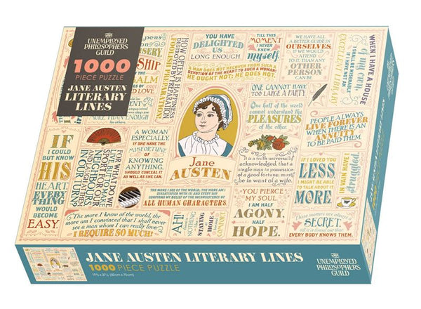Jane Austen Literary Lines 1000 Piece Puzzle Puzzle The Unemployed Philosophers Guild