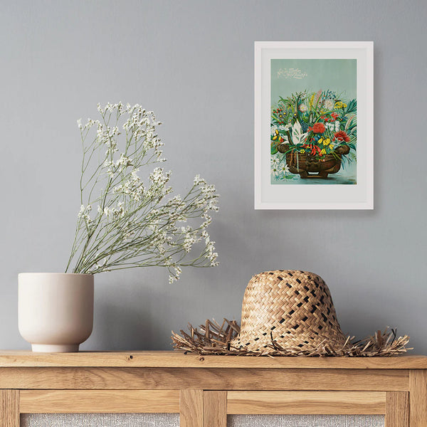 NZ Native Flowers A3 Print Art Print 100% NZ Framed White