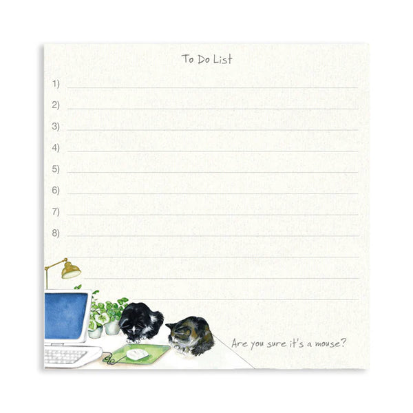 Office Cats List Maker Notepad Stationery Little Dog Laughed