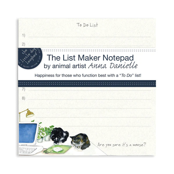 Office Cats List Maker Notepad Stationery Little Dog Laughed