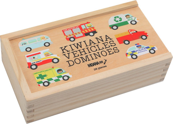 Kiwiana Vehicles Wooden Dominoes Set Game Moana Road