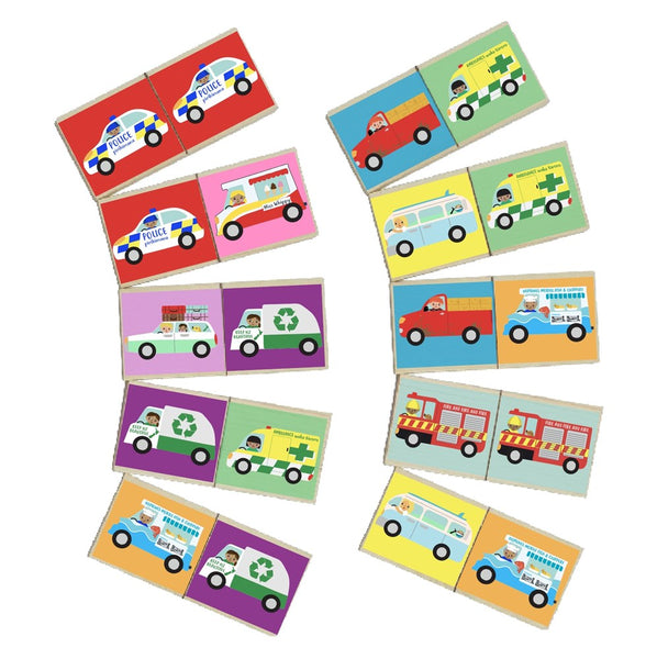 Kiwiana Vehicles Wooden Dominoes Set Game Moana Road