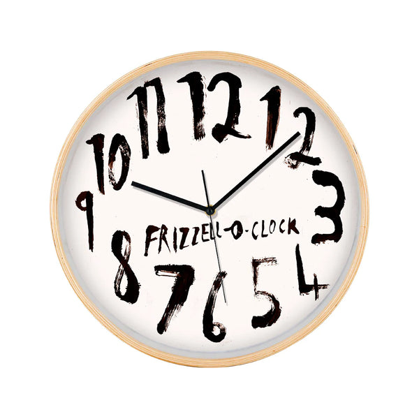 Dick Frizzell - O'Clock White Face Frame Clock Clock 100% NZ Natural Frame