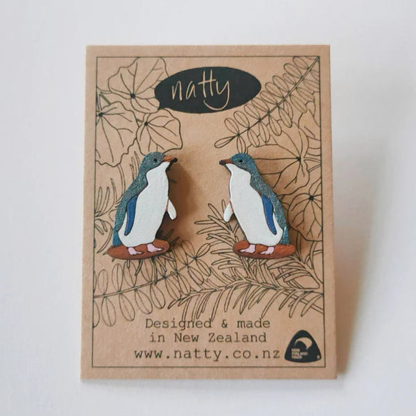 Korora - Little Penguin Rimu Stud Earrings