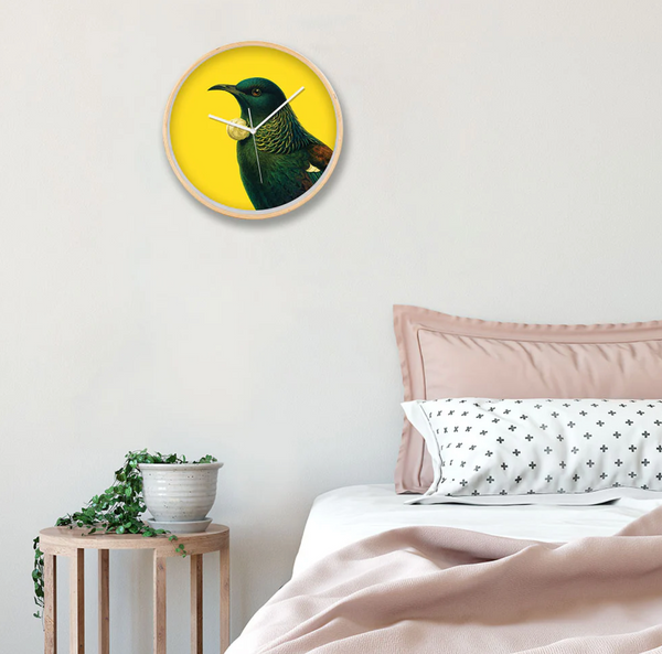 Bright Tui Wooden Frame Clock Clock 100% NZ
