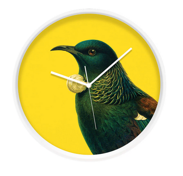 Bright Tui Wooden Frame Clock Clock 100% NZ White Frame