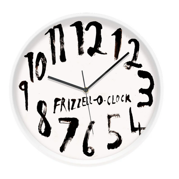 Dick Frizzell - O'Clock White Face Frame Clock Clock 100% NZ White Frame