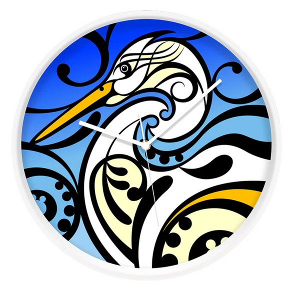 Shane Hansen's Kotuku Frame Clock Clock 100% NZ White Frame