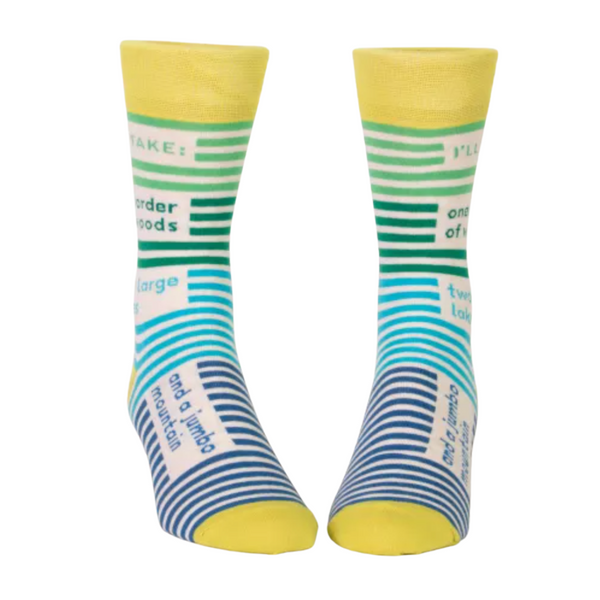 I'll Take One Order Of Woods Men's Socks. Socks BlueQ