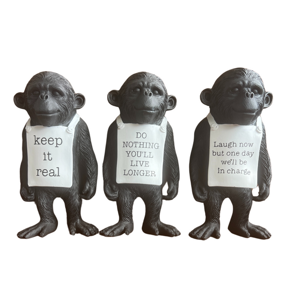 Primate Sign Figurine - Live Longer - Banksy Inspired Figurines Design Withdrawals