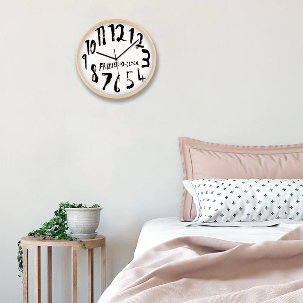 Dick Frizzell - O'Clock White Face Frame Clock Clock 100% NZ