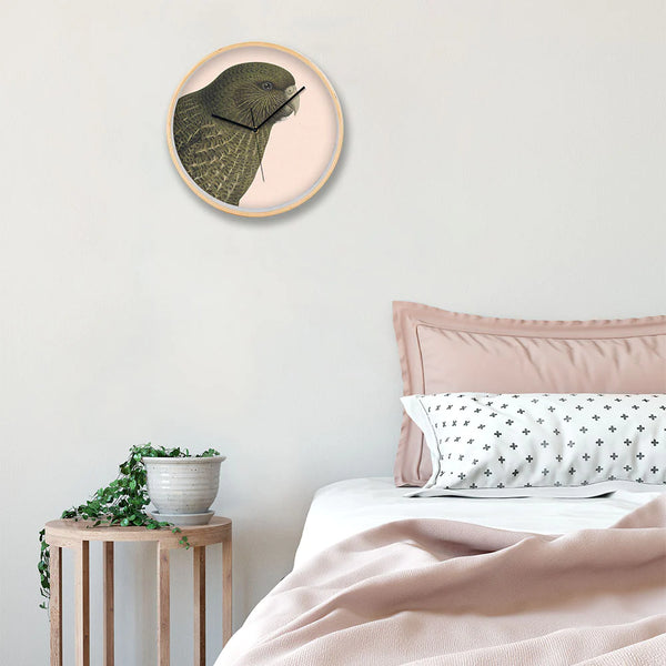 Hushed Pink Kakapo Frame Clock Clock 100% NZ