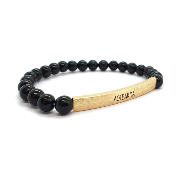 Gemstone Bracelet – Aotearoa Bracelets Little Taonga Black