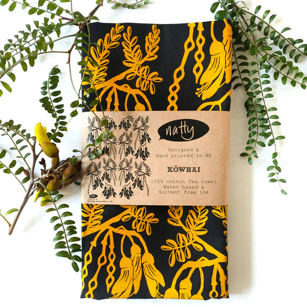 Kowhai Black Tea Towel