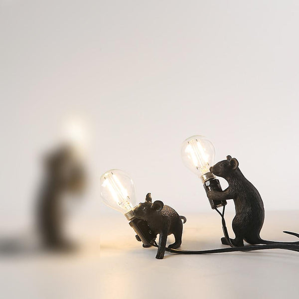 Black Resin Mouse Lamp/Light
