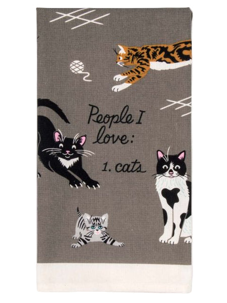 People I Love: Cats Tea Towel Tea Towel BlueQ