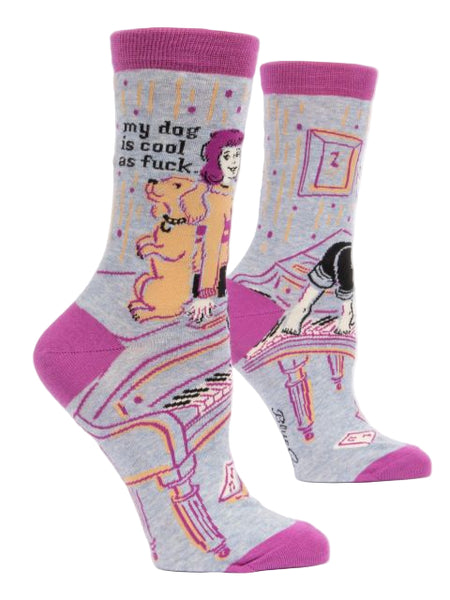 My Dog is Cool as Fuck Crew Socks Socks BlueQ
