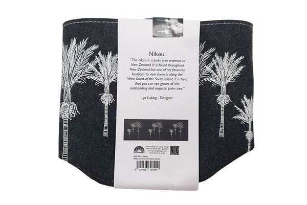 Nikau White on Dark Grey Grow Bag Bag Jo Luping