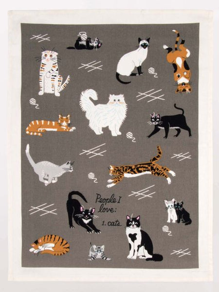 People I Love: Cats Tea Towel Tea Towel BlueQ