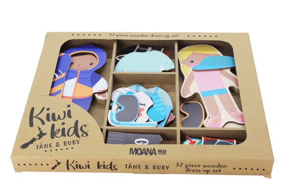 Kiwi Kids Wooden Dress Up Set - Tane & Ruby Game Moana Road