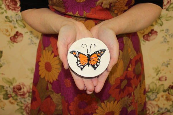 Monarch Butterfly Ceramic Disc Wall Art M Ceramics