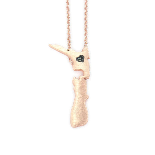 New Zealand Map Necklace Necklaces Little Taonga Rose Gold