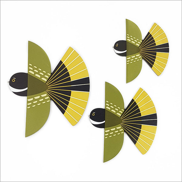 Folk Fantail Bird Wall Set Wall Art Crystal Ashley
