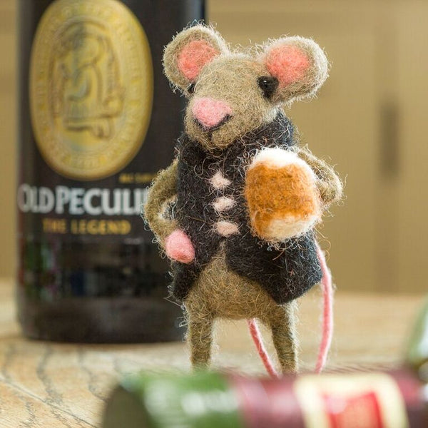 Mouse with a Pint of Beer Felt Mouse Sew Heart Felt