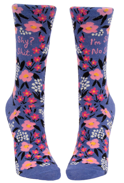 I'm Shy? No Shit Crew Socks Socks BlueQ