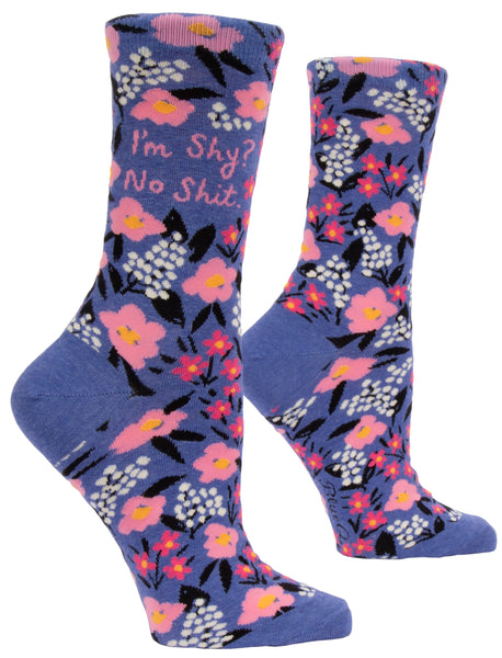 I'm Shy? No Shit Crew Socks Socks BlueQ