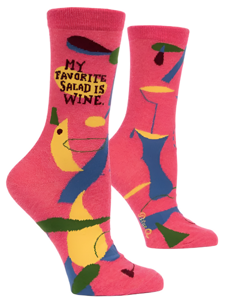 My Favourite Salad is Wine Crew Socks Socks BlueQ