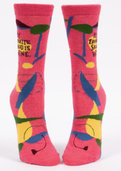 My Favourite Salad is Wine Crew Socks Socks BlueQ