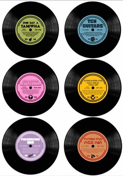 Kiwi Record Glass Coasters Coasters Moana Road