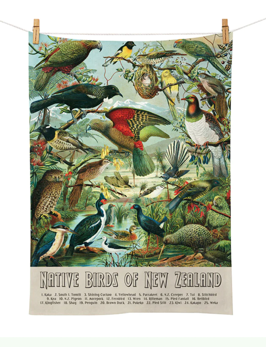 New Zealand Native Birds Tea Towel