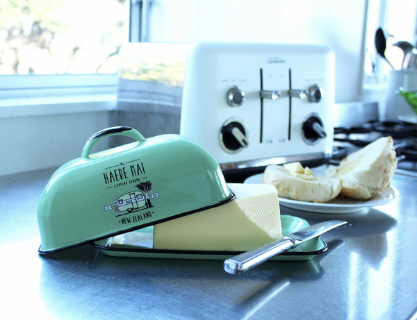Haere Mai Enamel Butter Dish Butter Dish Moana Road