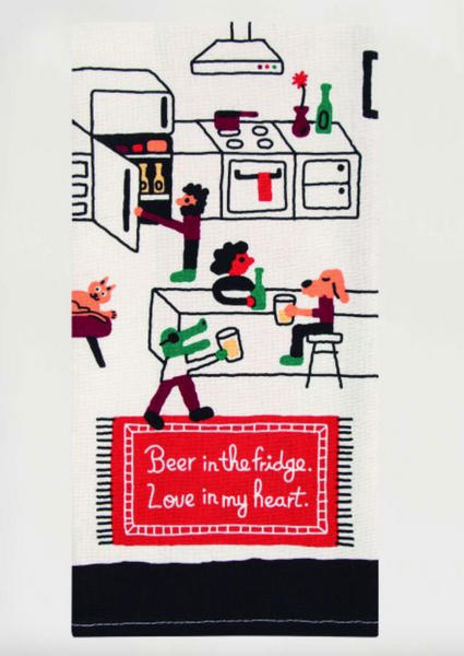 Beer in the Fridge - Tea Towel Tea Towel BlueQ