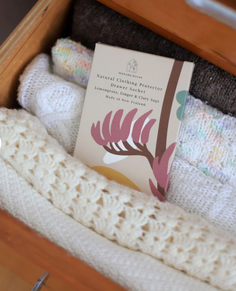 Native NZ design - Drawer Sachet - Lemongrass, Ginger and Clary Sage Draw Sachet Manuka House