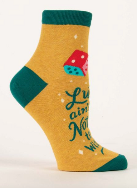 Luck Ain't Got Nothin' To Do With It Ankle Socks Socks BlueQ