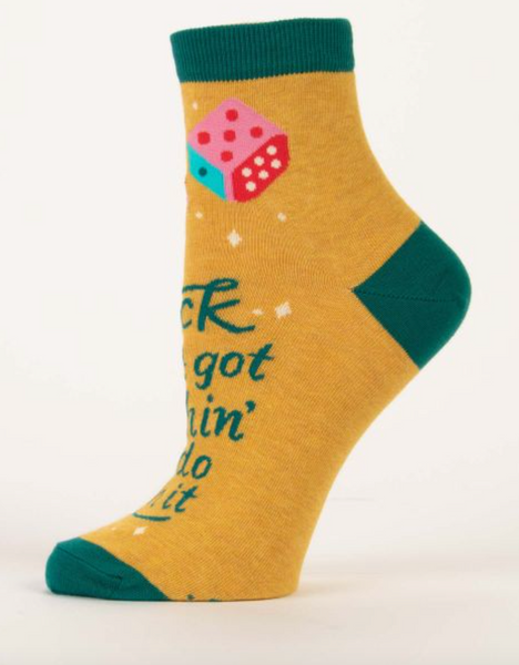 Luck Ain't Got Nothin' To Do With It Ankle Socks Socks BlueQ
