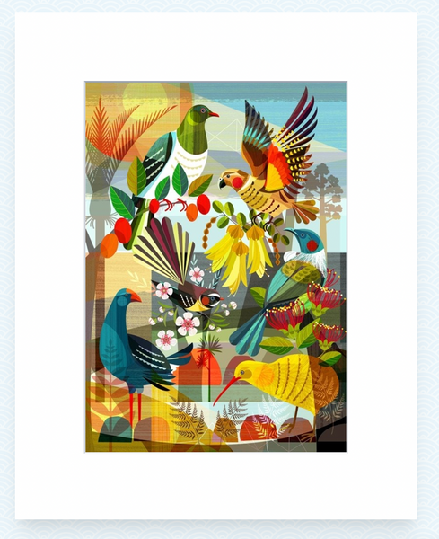 NZ Flora And Fauna - Ellen Giggenbach - Art Print + Matting Art Print Ellen Giggenbach