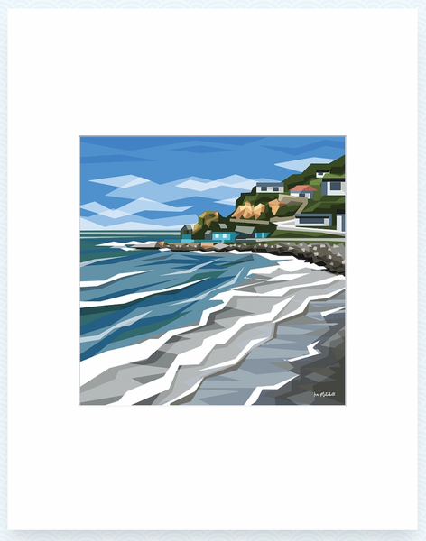St Claire Hot Pool - Print Ira Mitchell 35 x 27.5cm (18 x 18cm) Pre-Matted Mini Print