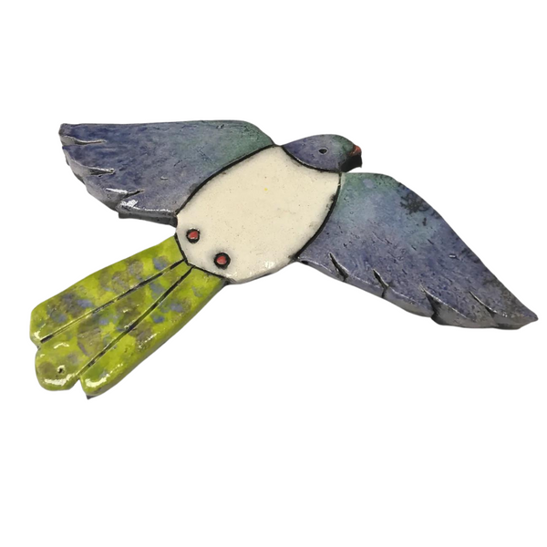 Ceramic Native Kereru Bird - Flying Ceramic Kezia Rose