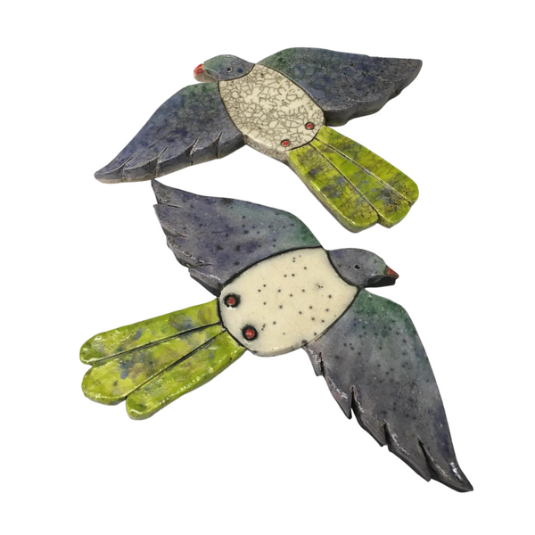 Ceramic Native Kereru Bird - Flying Ceramic Kezia Rose