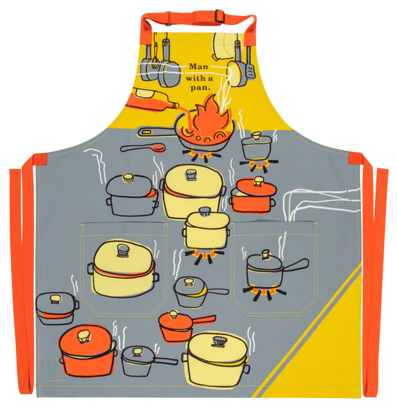 Man With A Pan Apron Apron BlueQ