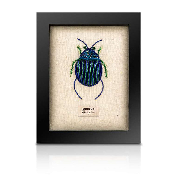 Beaded Fat Blue Beetle from the Cabinet of Curiosity Beaded Beetles Sew Heart Felt