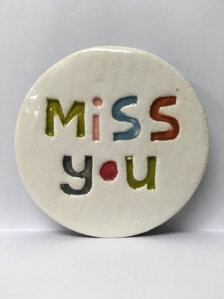 Disc- Miss You Wall Art M Ceramics