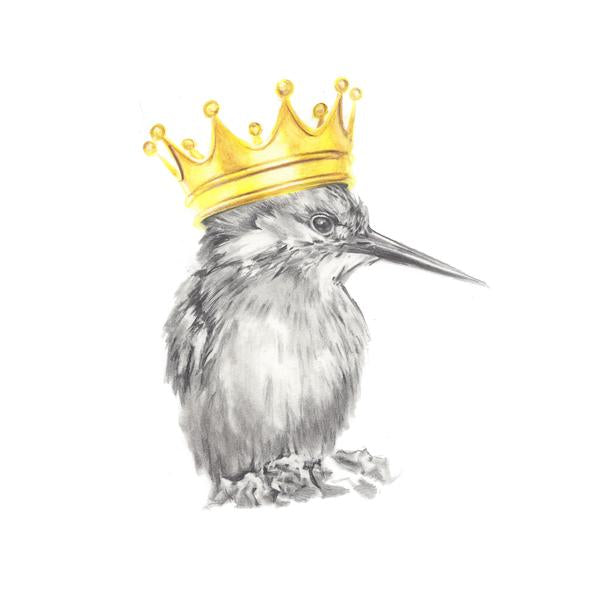 Kingfisher Gold - Art Print Art Print Melissa Sharplin White 21 x 21cm