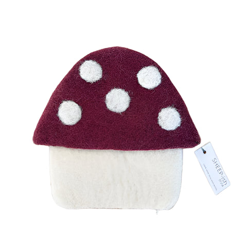 Toadstool Felted Woollen Purse - Mulberry Purse Sheepish