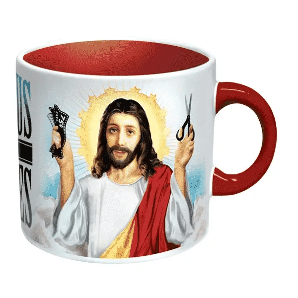 Jesus Shaves - Disappearing Mug Heat Reactive Mug The Unemployed Philosophers Guild