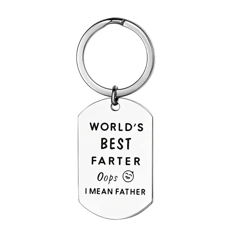 Engraved Key Ring - Worlds Best Farter - Silver Key Ring Design Withdrawals